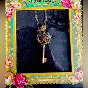 Michal Negrin flower key necklace